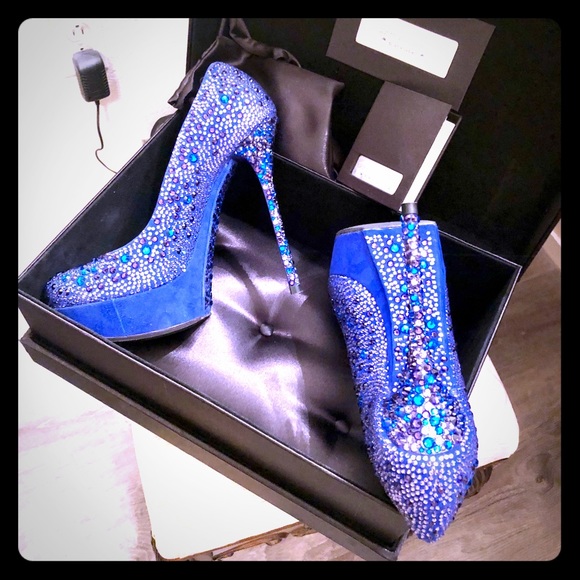 Gianmarco Lorenzi Shoes - Gianmarco Lorenzi blue crystal heels 38